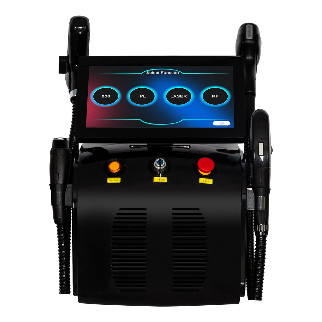 Máquina de Depilación Láser de Diodo 4 en 1 808 Alexandrite 5000W, IPL de Picosegundos, Radiofrecuencia, Reafirmación de la Piel, Eliminación de Tatuajes, Rejuvenecimiento Facial con Fotones