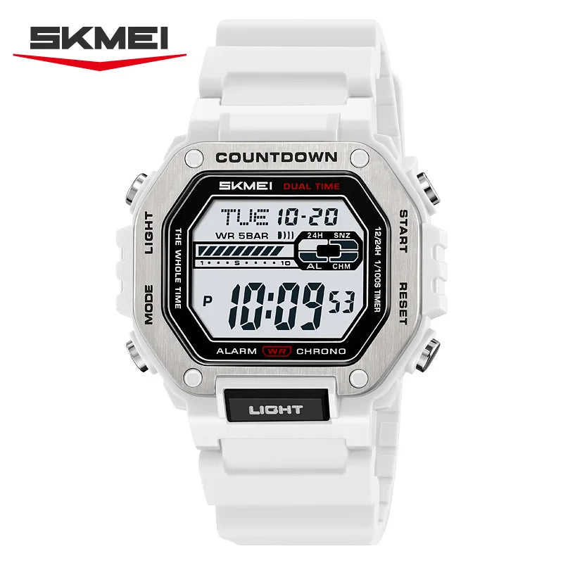 SKMEI 2522 New Digital Countdown Sports Watch for Men LED Chrono Military Waterproof Mens Wristwatches Alarm Clock Montre Homme