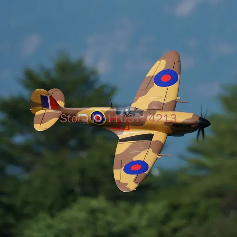 Modelo Xfly RC Spitfire Fighter, Avión Eléctrico de Ala Fija con Envergadura de 1200 mm, Modelo Ensamblado para Aficionados Adultos