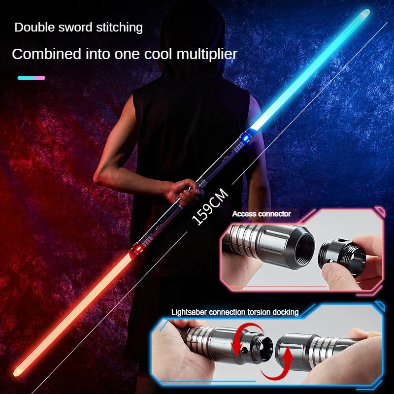 Juguete de espada láser de metal, sable de luz RGB con 7 colores, sonido, efectos Force FX, FOC Blaster, espada láser Jedi para niños, regalo
