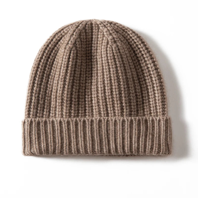 Gorros de cachemira 100 para hombres y mujeres de alta calidad, gorros con bridas Unisex de invierno gruesos y cálidos, sombreros de Navidad de hilo de tendencia