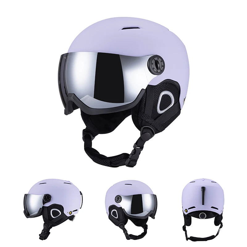 Casco de esquí Horntour 2027 con gafas, casco cálido ABC+EPS, casco de esquí de alta calidad para deportes al aire libre, casco para esquí y patinaje.