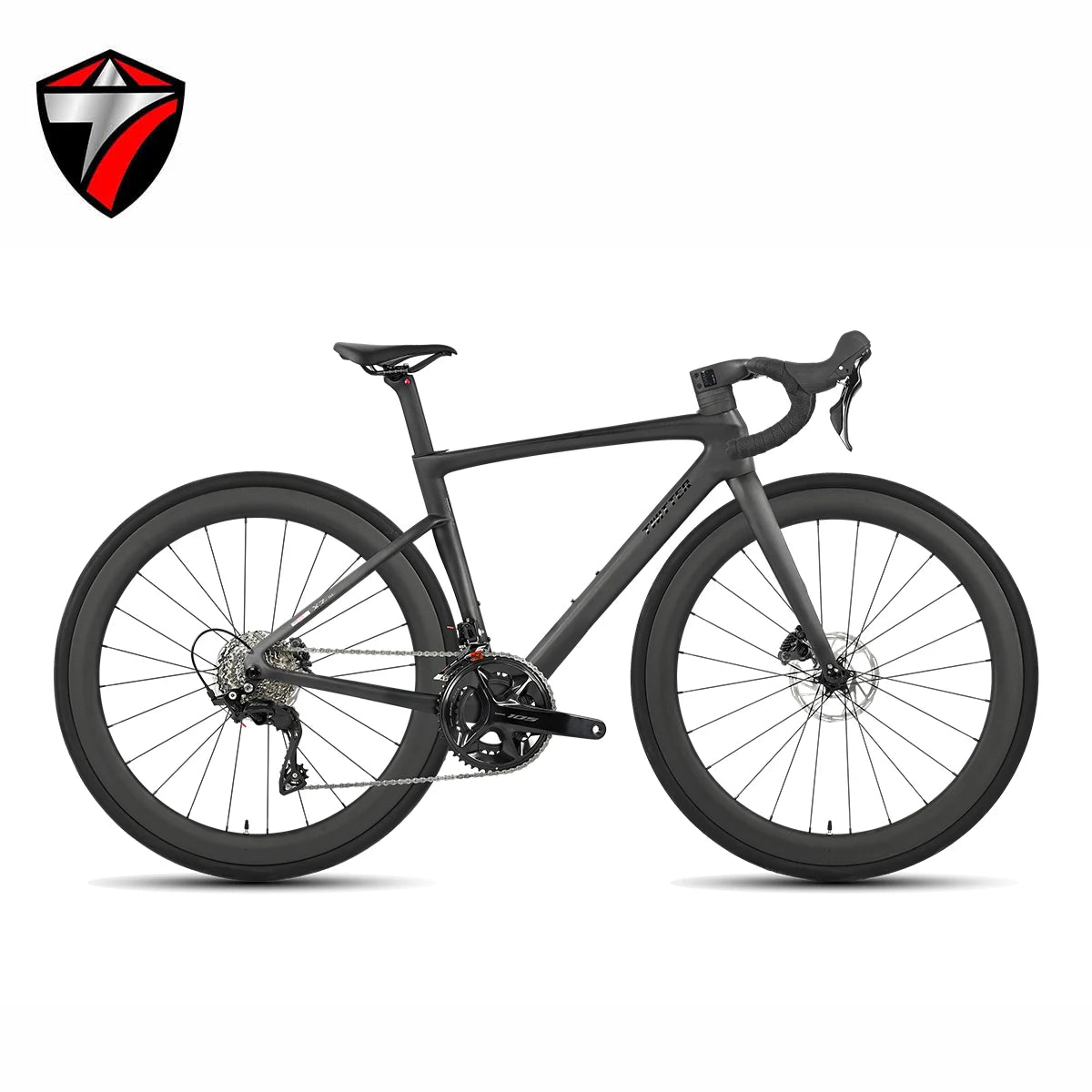 Bicicleta de carretera de carbono TWITTER X7, Shimano 105 Di2 de 2x12 velocidades, 7.7 kg, juego de ruedas de carbono ligero, bicicleta de carreras con frenos de disco