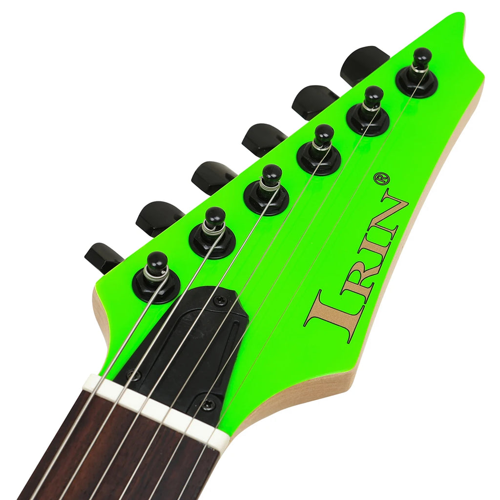Guitarra eléctrica IRIN verde, 24 trastes, 6 cuerdas, pastilla doble, guitarra eléctrica para principiantes, tocar guitarra con parte