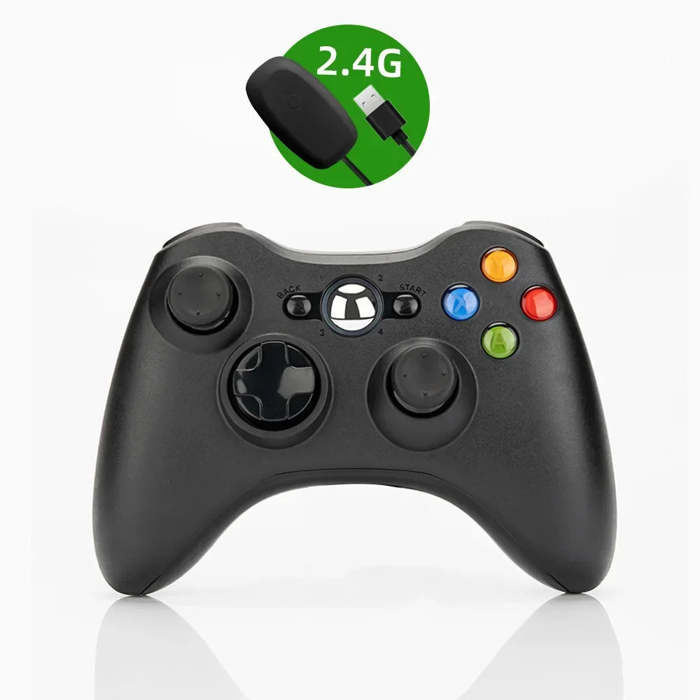 Controlador inalámbrico/con cable para controlador de juego Xbox 360 con Turbo de doble vibración Compatible con Xbox 360/360 Slim y ventana de PC