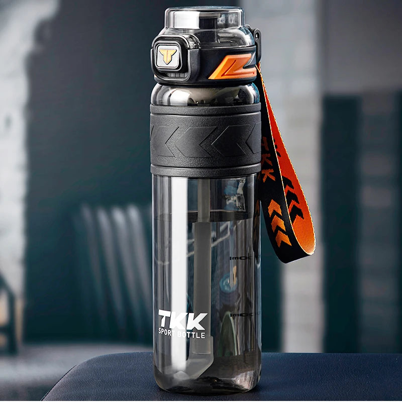 TKK 600/800/1000ml botella de agua deportiva Tritan sin BPA pajita portátil a prueba de fugas plástico Drinkware hervidor de Fitness al aire libre