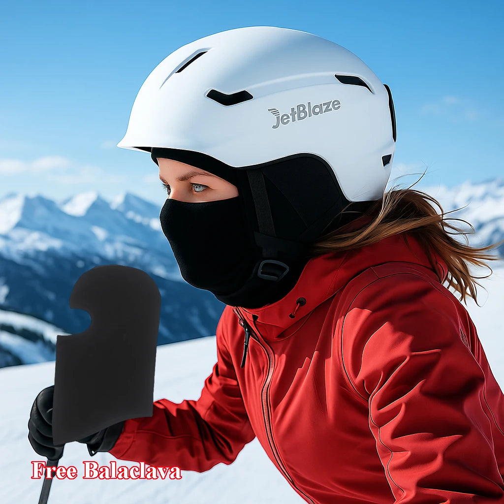 [Máscara Antiviento Gratis] Casco de Esquí Ajustable Unisex Jetblaze - Casco de Snowboard y Esquí Anticolisión y Cálido para Deportes de Invierno