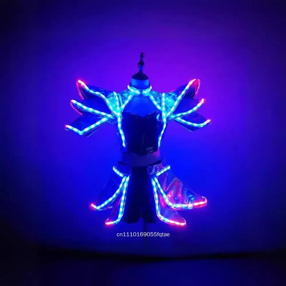 Chaleco LED Luminoso, Disfraz para Actuaciones, Discoteca, DJ, Cosplay, Fiesta de Halloween, Rave, Atuendo para Escenario