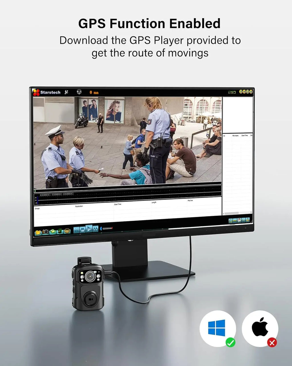 BOBLOV B4K5 4K cámara corporal IP68 GPS cámara desgastada por el cuerpo 128GB cámara de policía 2160P registro de vídeo base de carga cámara corporal de visión nocturna