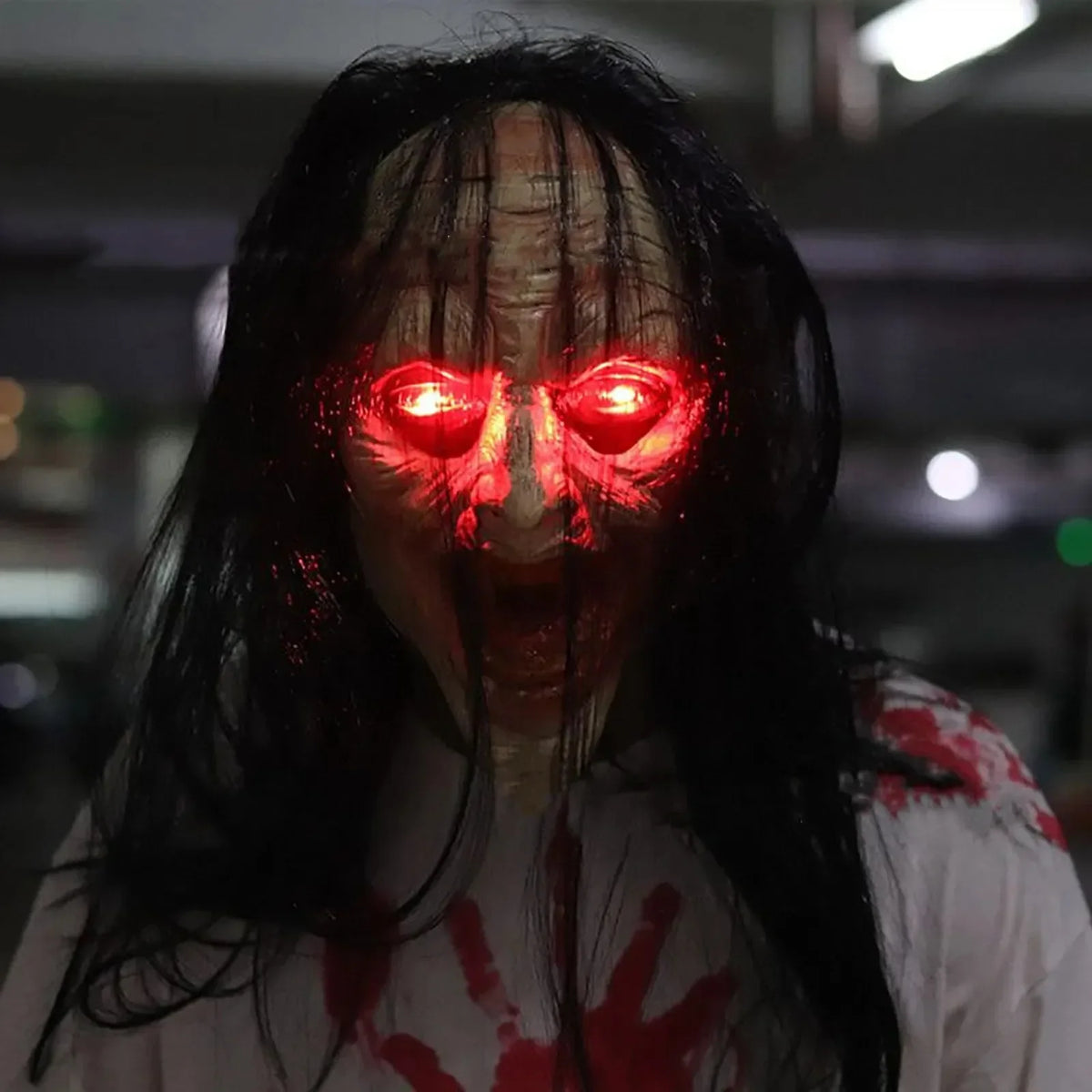 1 pieza Máscara LED de ojos brillantes para Halloween, disfraz de terror, máscara luminosa para cosplay, mascarada, cumpleaños, boda, fiesta, máscara de látex 2024 250