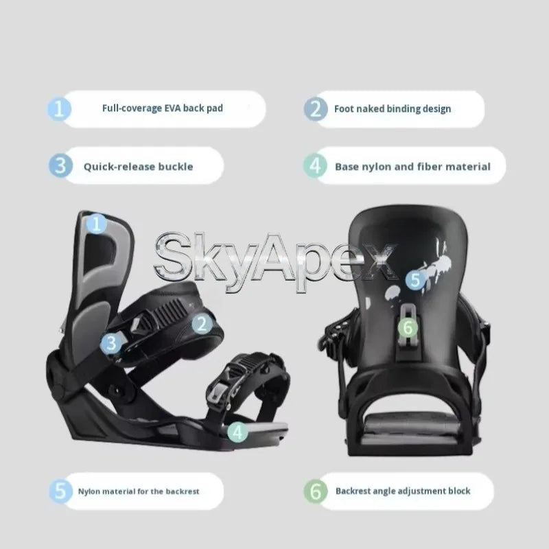 Fijaciones de Snowboard de Liberación Rápida para Todas las Montañas, Estilo Libre, Parque, Carving, Deportes de Nieve de Invierno para Esquiadores Adultos, Hombres y Mujeres