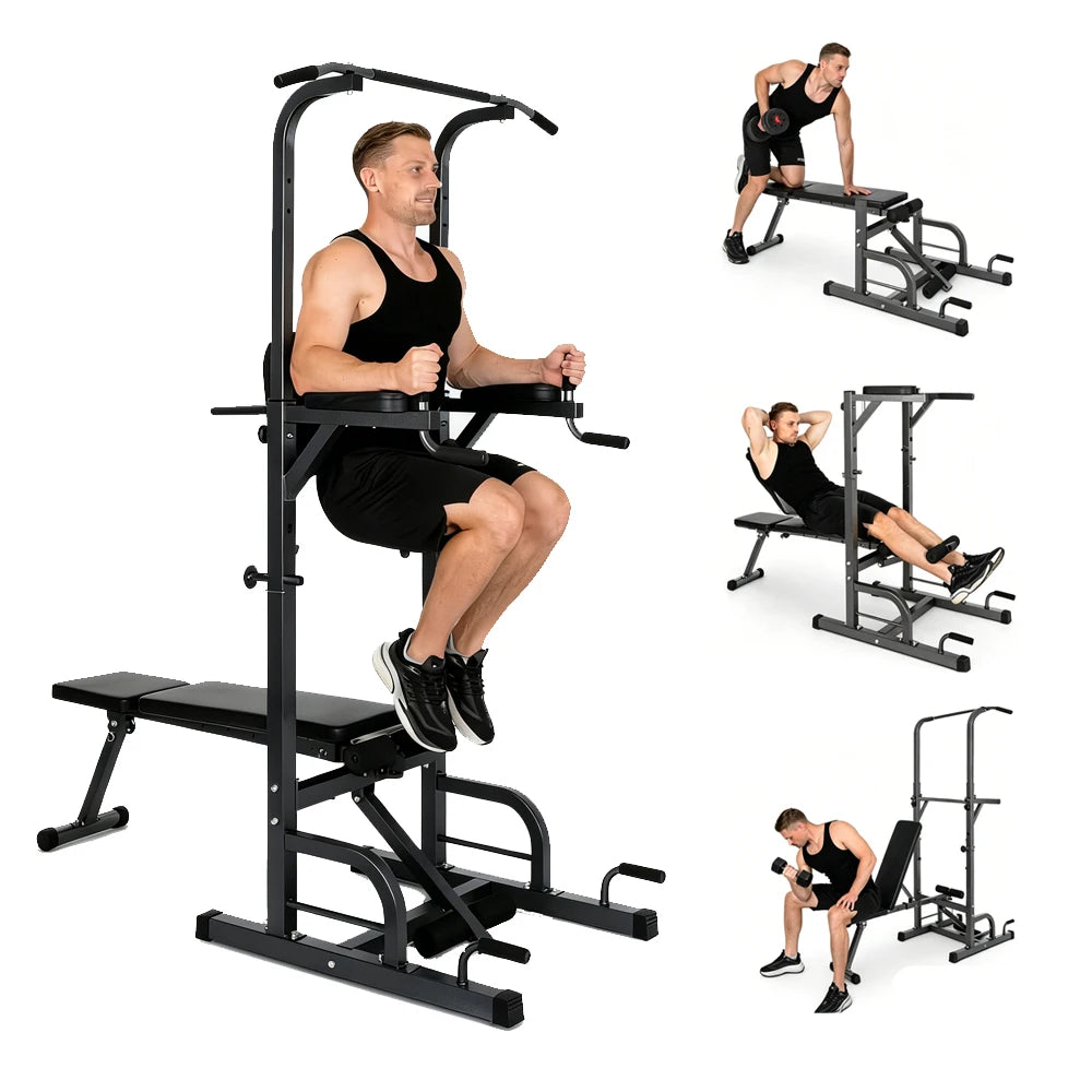 Máquina de Dominadas, Estación de Entrenamiento Multifuncional, para Uso Doméstico o en Gimnasio, Unisex