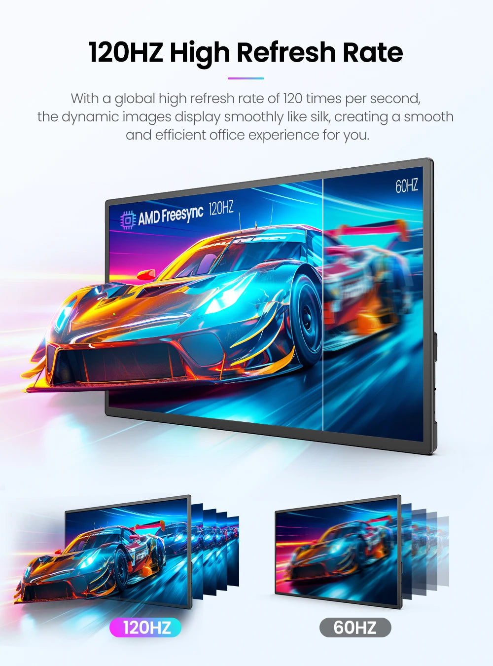 Monitor portátil táctil EVICIV de 10 puntos 21.5 pulgadas FHD 105% sRGB 120Hz HDMI USB-C Pantalla de viaje para portátil MacBook PC Superficie PS5 Xbox Gran pantalla externa con soporte VESA compatible