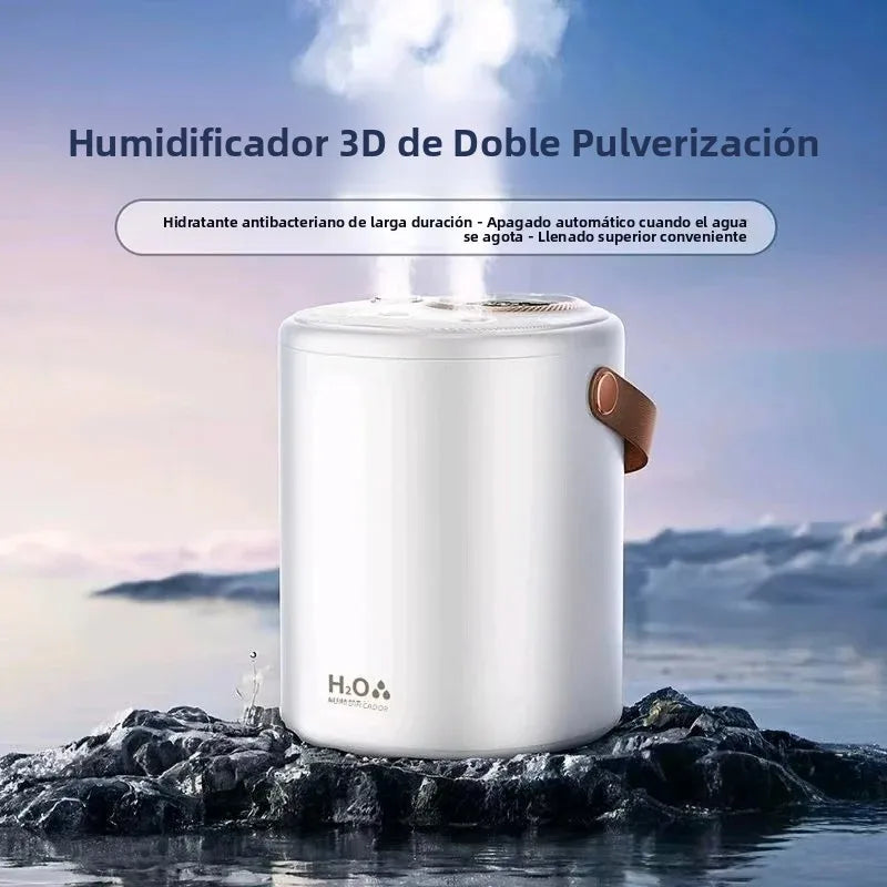 Nuevo humidificador de gran capacidad de 1L, humidificador USB de doble pulverización, silencioso, para dormitorio de bebé, humidificador purificador de aire para el hogar con luz LED