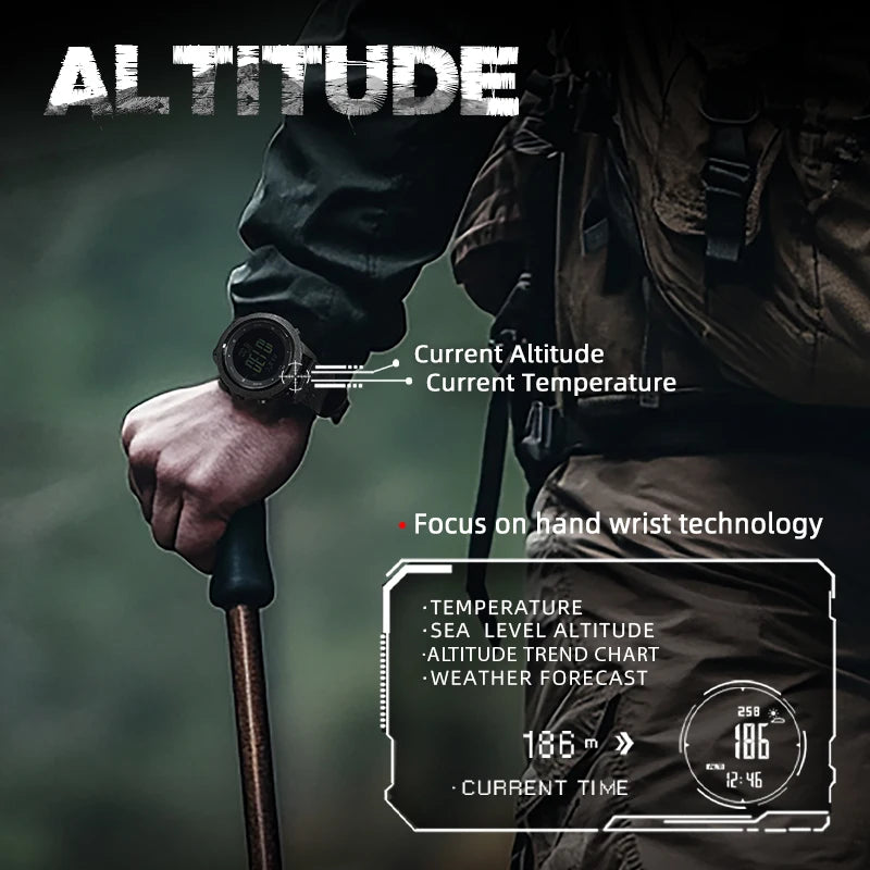 RELOJ DIGITAL PARA HOMBRE NORTH EDGE APACHE-46, DEPORTIVO, PARA CORRER, NATACIÓN, ALTÍMETRO, BARÓMETRO, BRÚJULA, RESISTENTE AL AGUA 50M