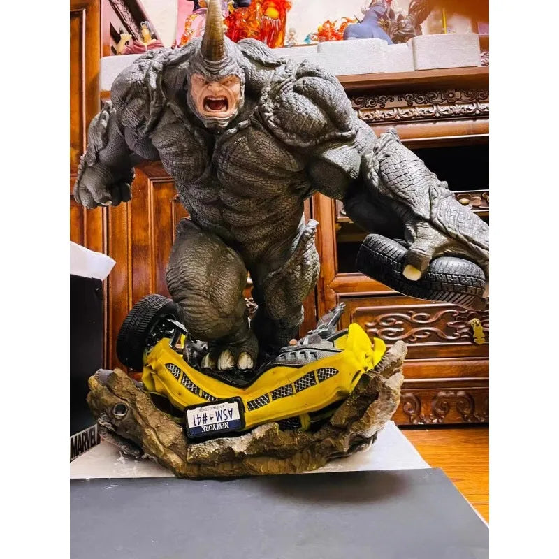 50cm Marvel Comics Figure Rhino Spider-Man Extra Large Anime Collectible Model Resin Desktop Ornaments Holiday Gifts Toys