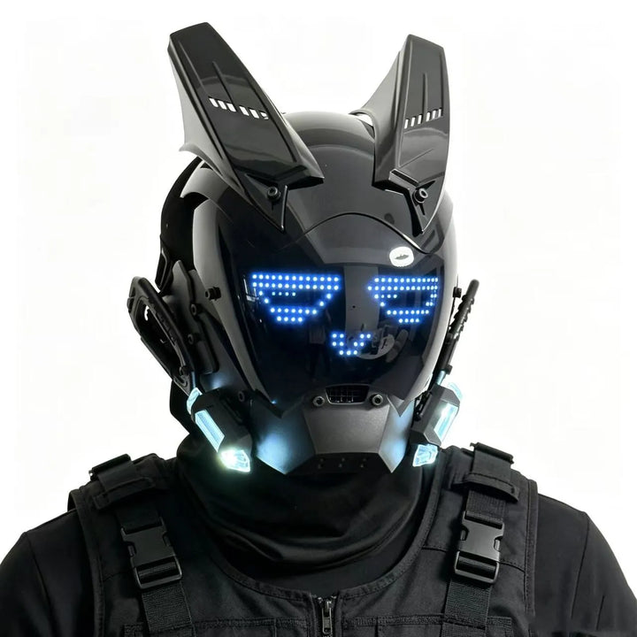 Máscara de Casco LED Cyberpunk con Pantalla Integrada - Control por APP, Tecnología de Cara Completa para Halloween, Cosplay, Fiesta, Festival de Música