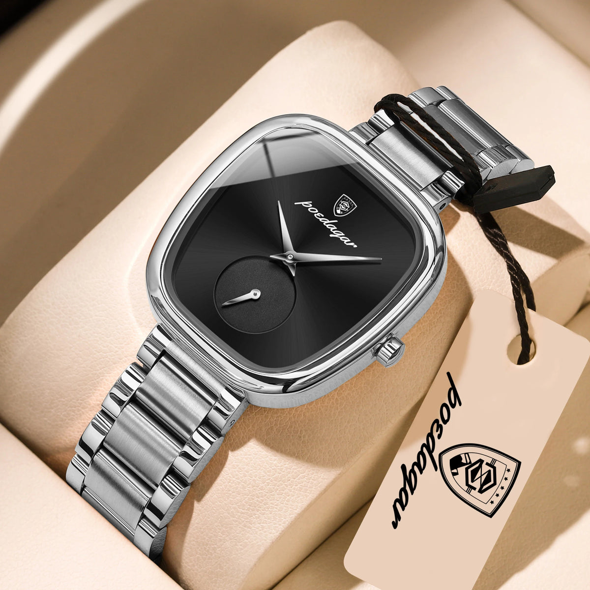 Reloj de pulsera elegante de lujo para mujer POEDAGAR, resistente al agua, de acero inoxidable, reloj de cuarzo sencillo de alta calidad para dama