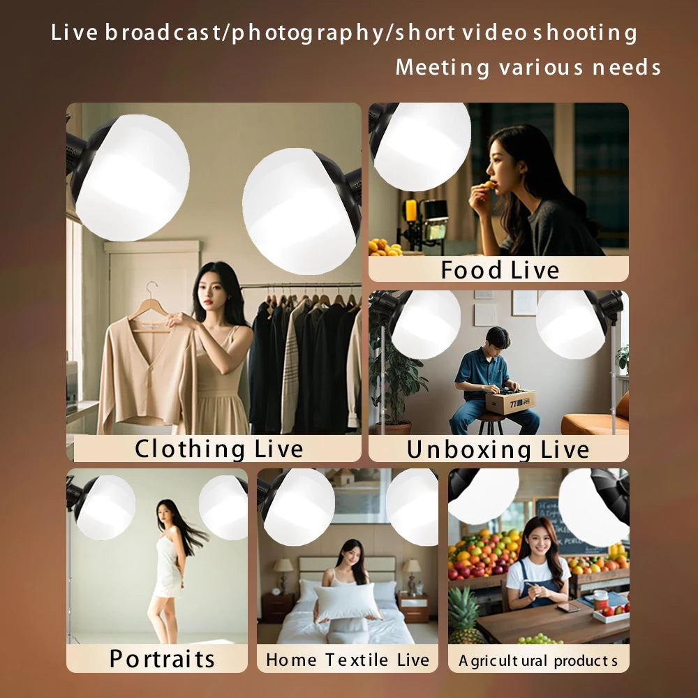 Lámpara LED de estudio para fotografía de 135 W, con sistema Bowens, para iluminación de video, con luz natural equilibrada, flash para retratos, accesorios de estudio, 3000-6000 K, 3 colores.