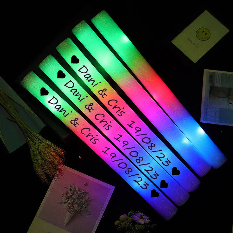 12/15/30/60 Uds. Barras luminosas LED a granel coloridas RGB barra de espuma brillante tubo de animación luz oscura para suministros de fiesta de boda de cumpleaños de Navidad