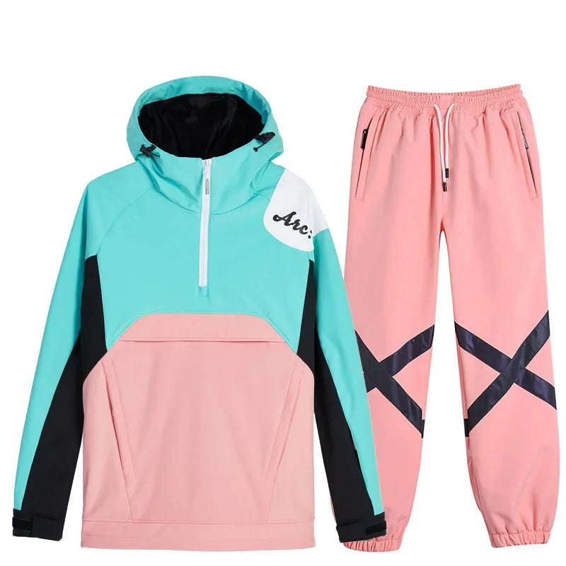 Conjuntos de traje de nieve para hombre y mujer de tela compuesta de doble capa, ropa de snowboard, traje impermeable, chaqueta o pantalón de esquí