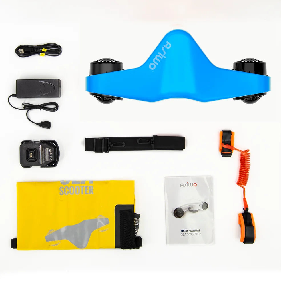 Scooter Subacuático Asiwo con Soporte para Cámara de Acción para Niños/Adultos, 40M Resistente al Agua, para Buceo, Snorkel y Piscina