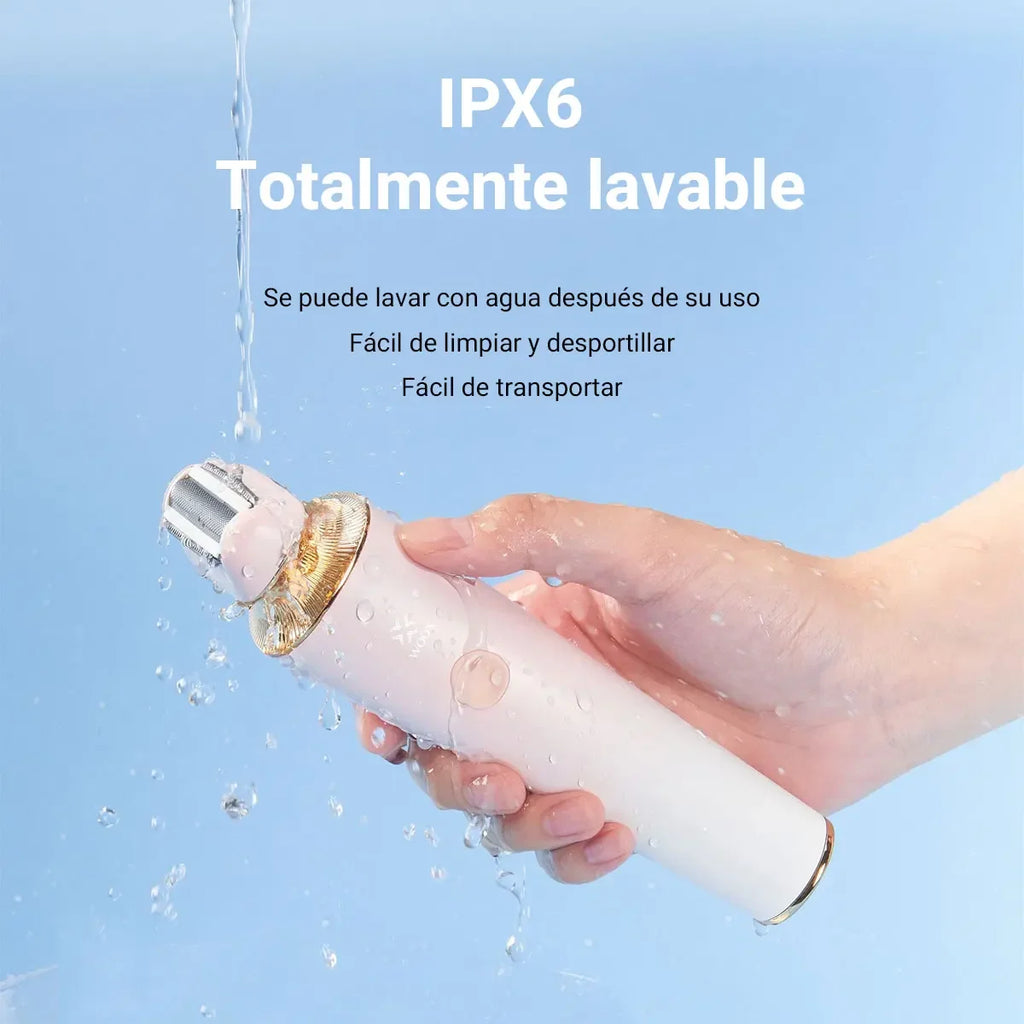 Afeitadora eléctrica para el cuidado de la salud WOOX, diseñada para mujeres, para mantener el cuerpo y la barba impecables, con función de limpieza, lavable, clasificación IPX6, batería de litio de 5 W y 600 mAh, y dobl