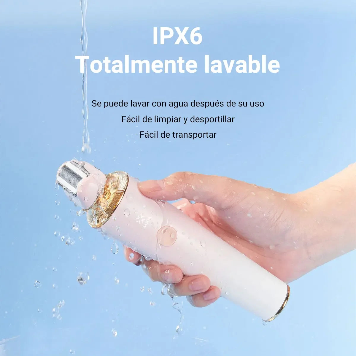 Afeitadora eléctrica para el cuidado de la salud WOOX, diseñada para mujeres, para mantener el cuerpo y la barba impecables, con función de limpieza, lavable, clasificación IPX6, batería de litio de 5 W y 600 mAh, y dobl