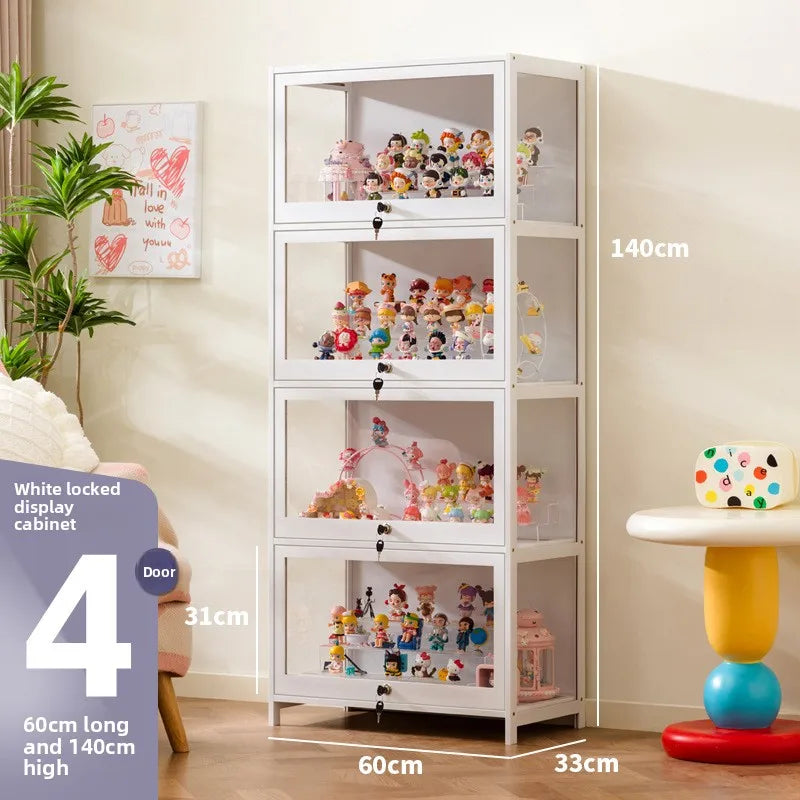 Vitrina transparente para Lego con cerradura, armario para adornos y cajas ciegas, almacenamiento de accesorios, estilo clásico y funcional.