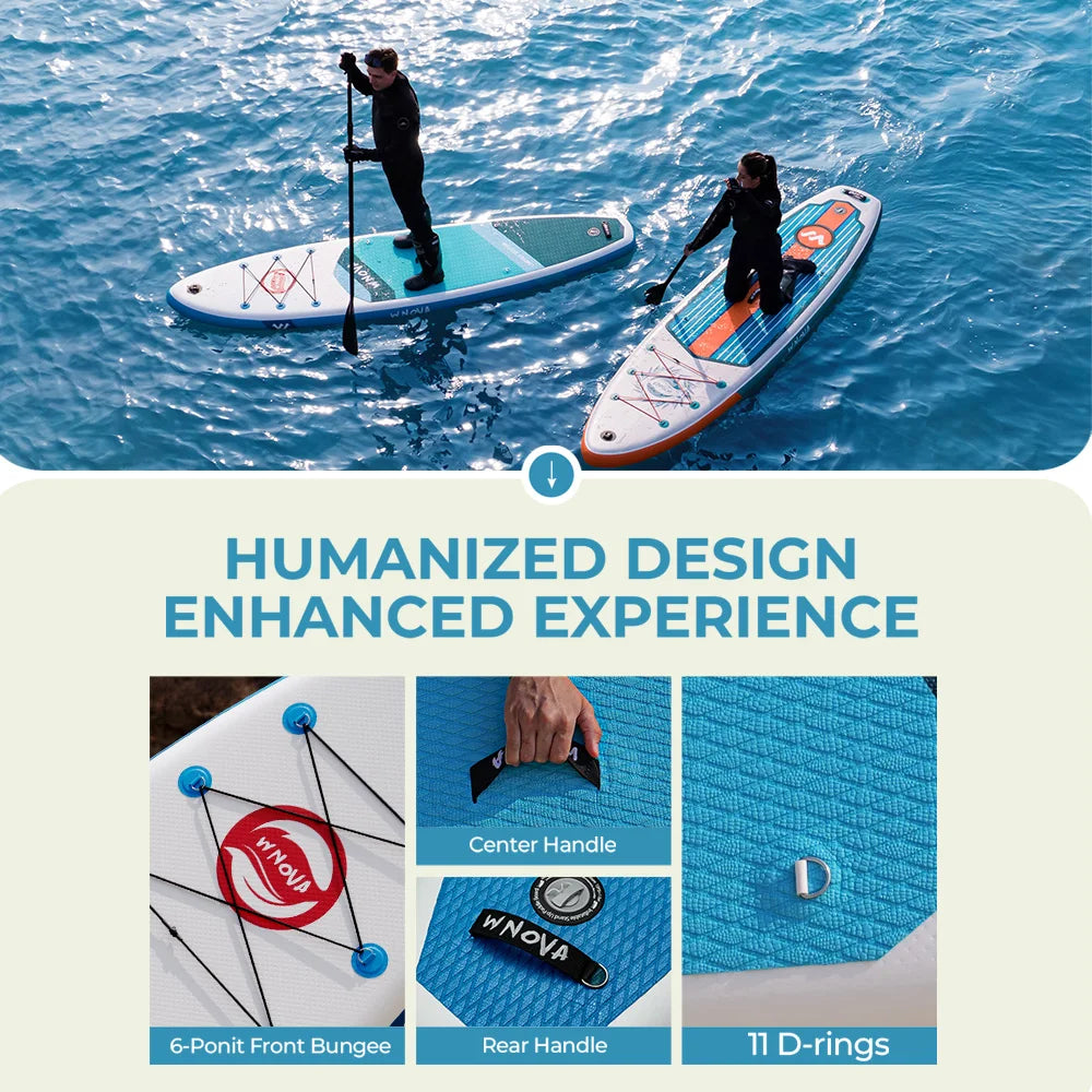 WNOVA W020 Tabla de Paddle Inflable Ultraligera 335*86*15 cm, Material PVC, Deportes Acuáticos para Adultos, Yoga, Pesca, Viajes, Surf, Tabla de Paddle Antideslizante