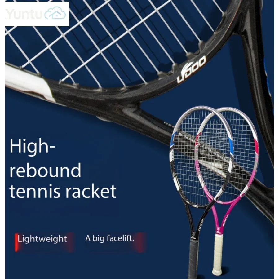 Raqueta de Tenis de Fibra de Carbono Súper Ligera de una Pieza, Raqueta de Tenis Integrada Profesional y Duradera para Entrenamiento Deportivo