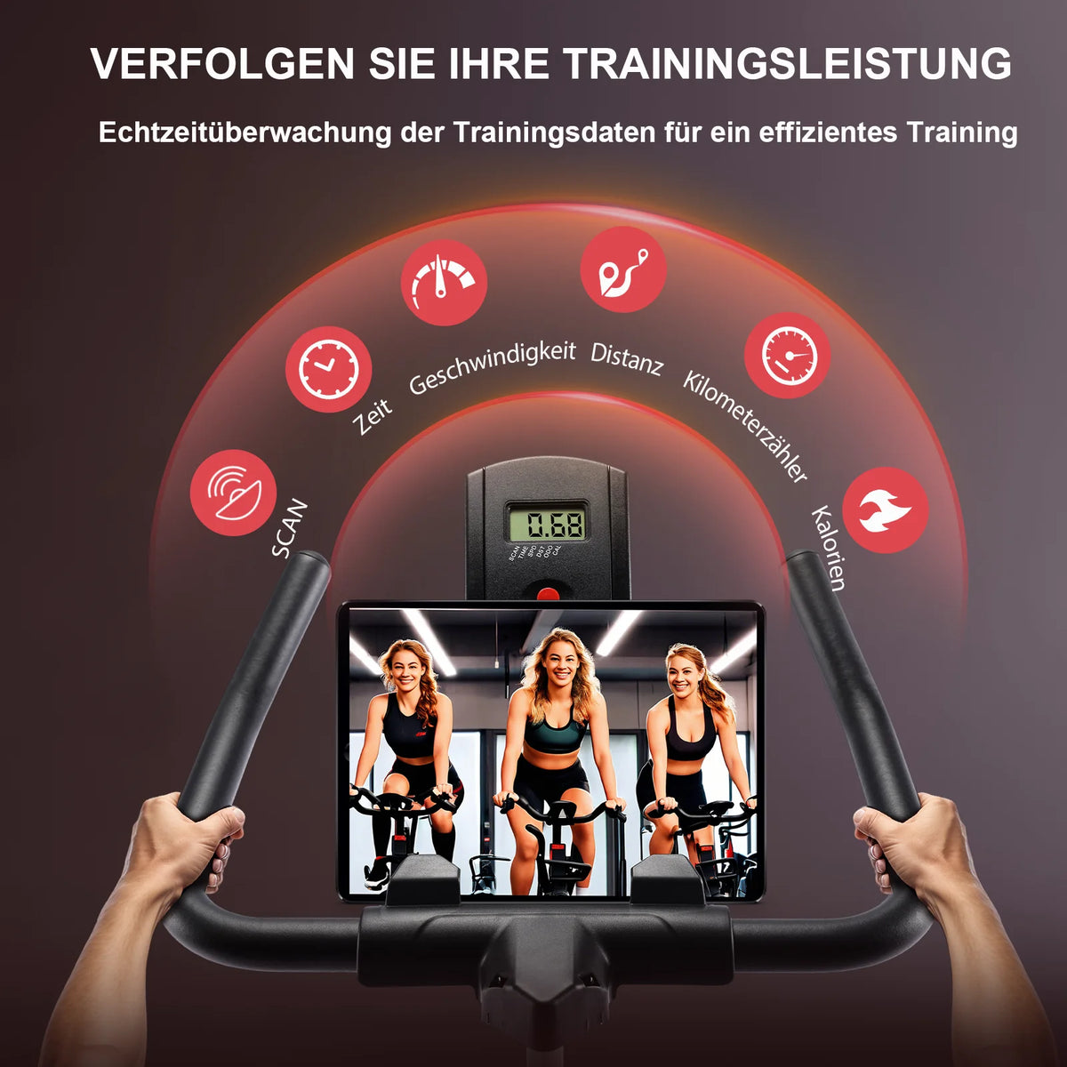 Bicicleta de ejercicio actualizada 2026, bicicleta estática silenciosa con resistencia de 0 a 100 %, pantalla y soporte para tableta, bicicleta de ciclismo en interiores para entrenamiento cardiovascular con asiento cómodo,