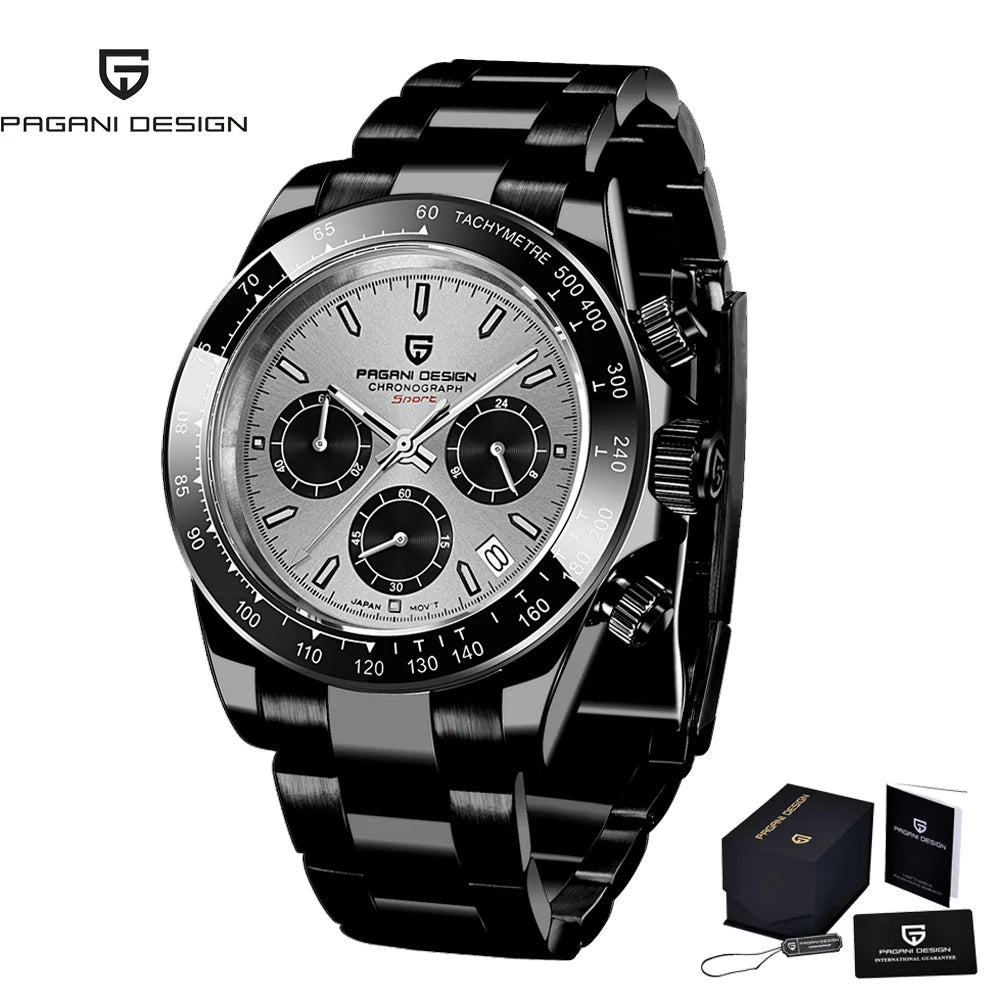 PAGANI Design Chronograph Quartz Watches Sports Sapphire Stainless Steel Waterproof watch for Men Reloj Hombre PD166