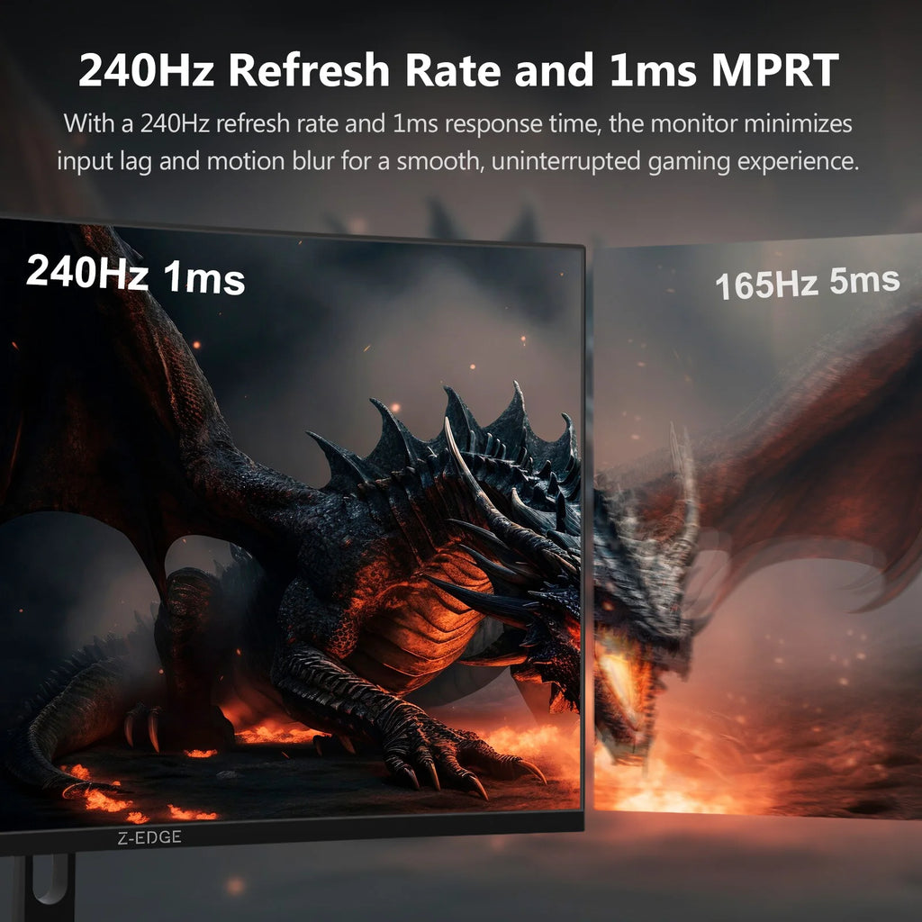 Monitor curvo para juegos Z-EDGE de 32 pulgadas, 240 Hz, monitor LED Full HD de 1920 x 1080, panel VA de 16:9, 1 ms MPRT, FreeSync, HDR10, brillo de 280 cd/m², pantalla curva de 1500R, 120 % sRGB, 3500:1, compatible con VESA