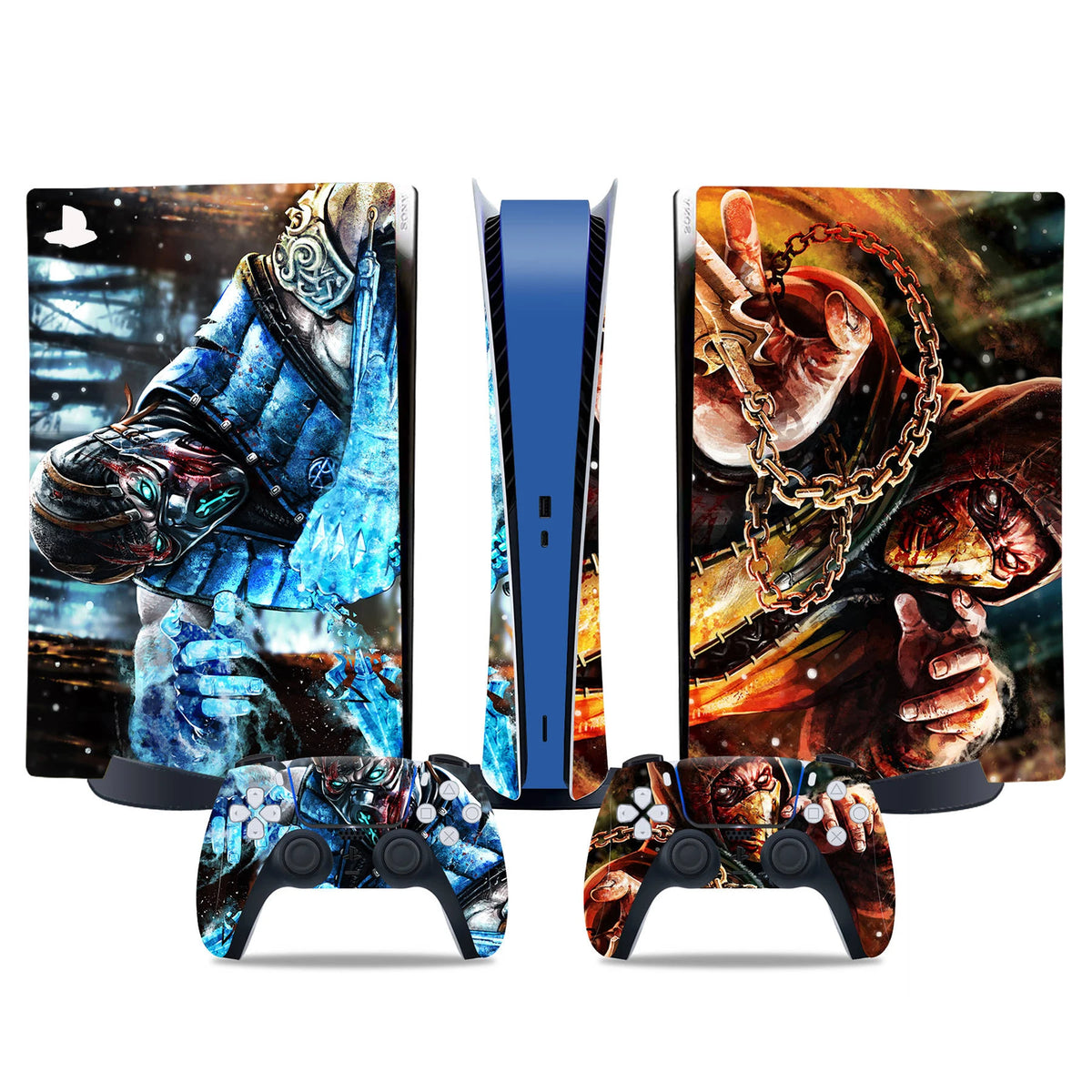 Skin Sticker for PS5 Digital Decorative Vinyl Decal Full Cover Wrap for Game Console and 2 Controllers