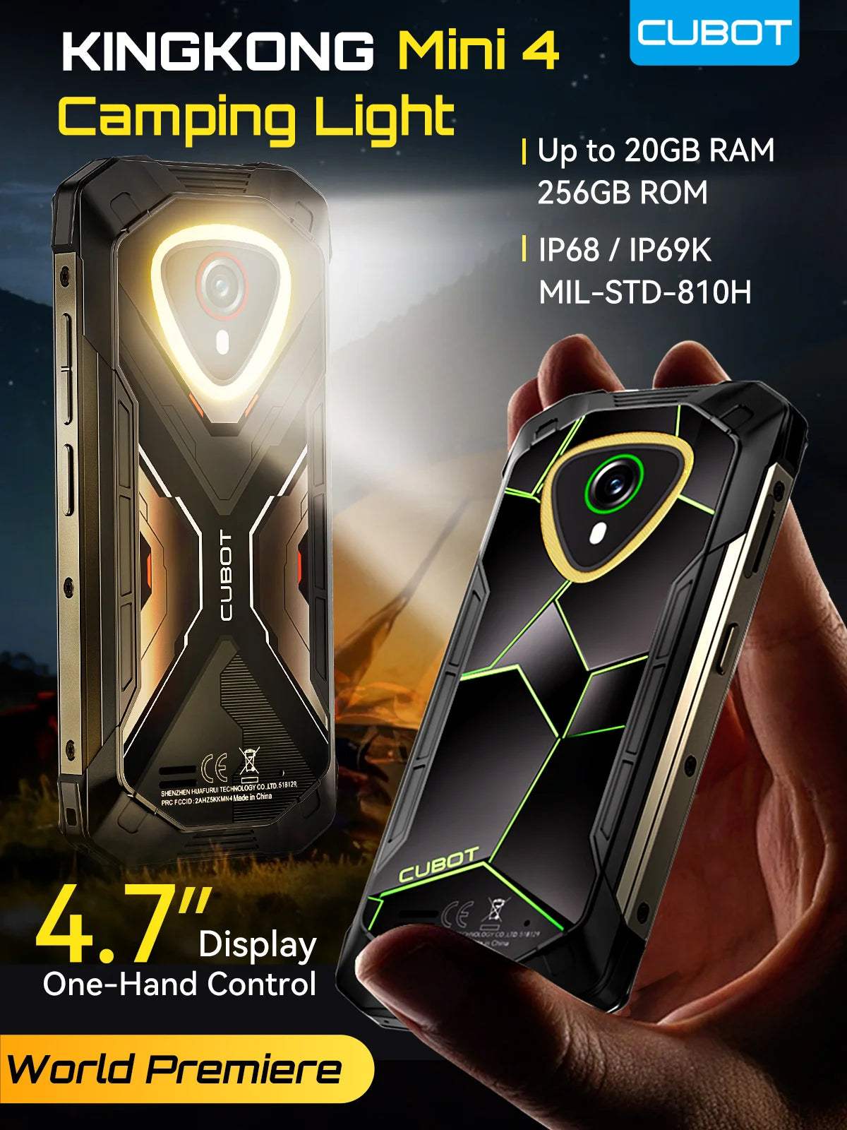 Mini Smartphone Android 15 Cubot KingKong MINI 4, pantalla de 4,7 pulgadas, 90 Hz, batería de 4700 mAh, hasta 20 GB de RAM + 256 GB de ROM, teléfono, NFC
