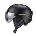 SEEKER Casco de Esquí para Deportes de Invierno, Casco con Espejo Integrado, Anti-Impacto, para Adultos, para Tabla Simple y Doble, Casco de Seguridad para Esquí al Aire Libre
