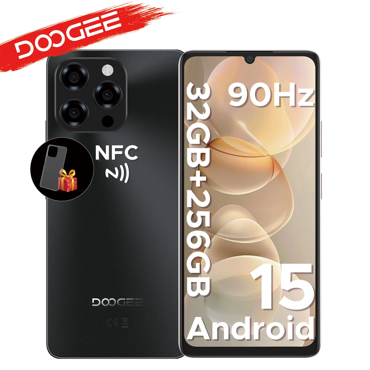 Versión global DOOGEE Note58 Pro Smartphones Android 15 32 GB RAM ROM batería 6250 mAh pantalla grande HD "Teléfono