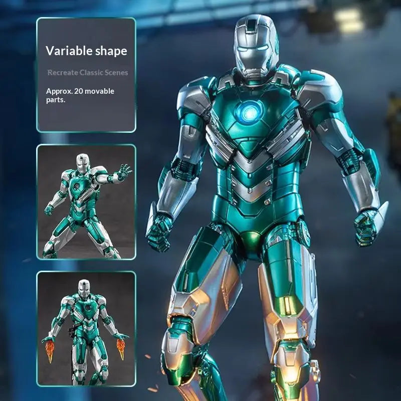 Figura de acción de Iron Man Mk31 de Zd Toys, de la serie Marvel, con articulaciones móviles, modelo coleccionable, ideal como adorno de escritorio o regalo para los fans.