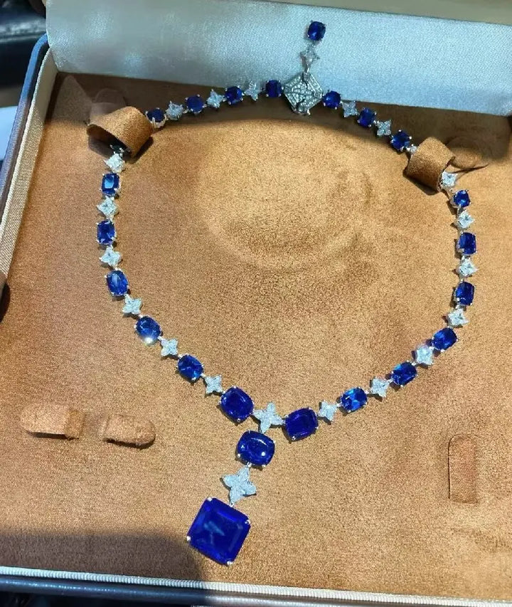 KQDANCE-collar de lujo de plata de ley 925 con esmeralda y zafiro de laboratorio, piedras preciosas de alto contenido de carbono, joyería fina para fiesta para mujer