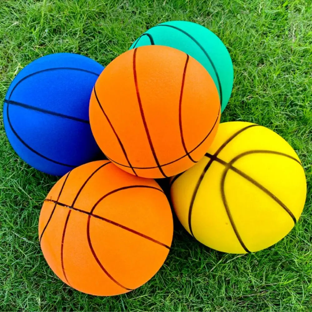 Pelota de baloncesto de entrenamiento silencioso de alta elasticidad, bolas hinchables de Bajo Decibelio, amortiguación ligera que rebota, 18cm, 22cm, 24cm