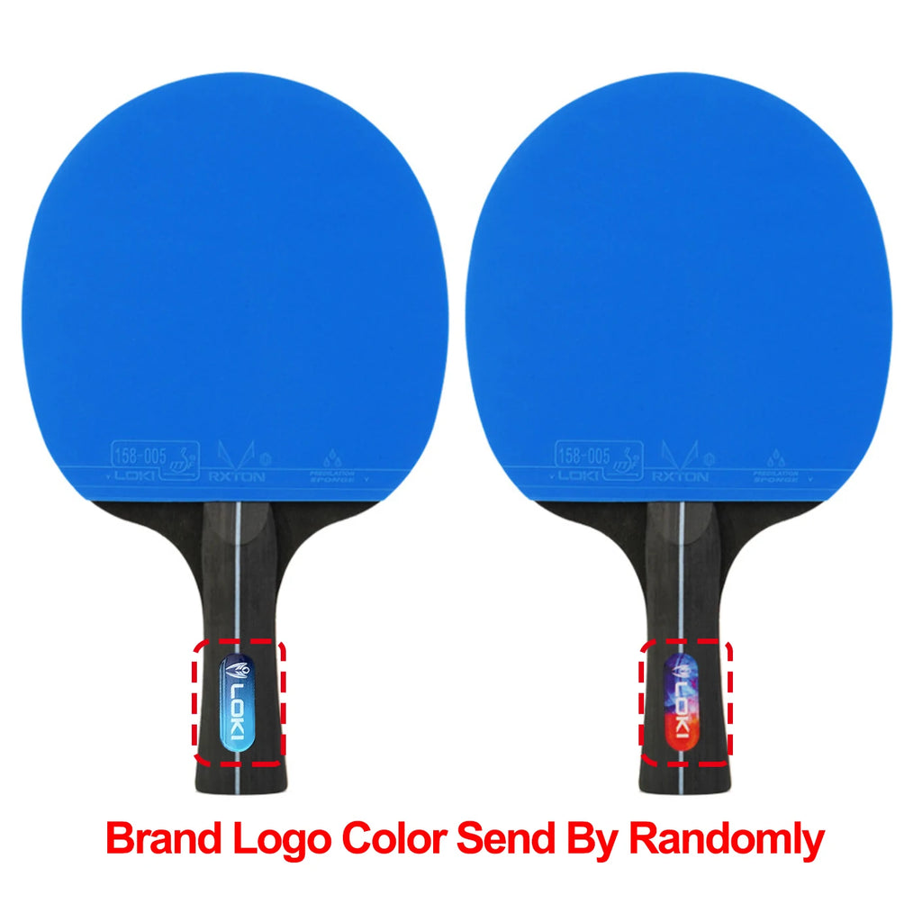 Raqueta de tenis LOKI K5000 FL con mango largo, raquetas de Ping Pong para entretenimiento en el hogar con goma de Ping Pong de Color azul