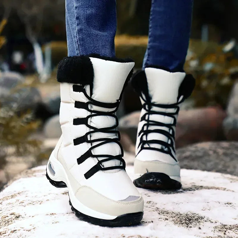 Botas de mujer de alta calidad, cálidas, con cordones, cómodas botas de senderismo impermeables para exteriores, talla 36-42 2024