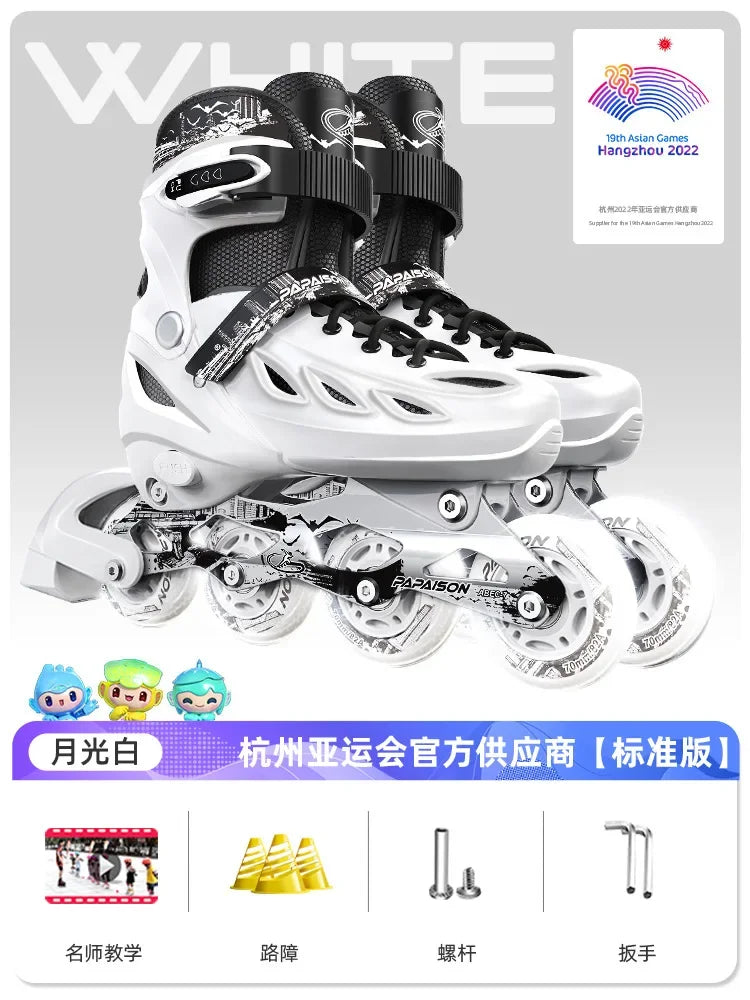 Zapatos de patín en línea ajustables, zapatillas deslizantes intermitentes profesionales, patinaje de velocidad para carreras al aire libre, zapatos de 4 ruedas, regalos