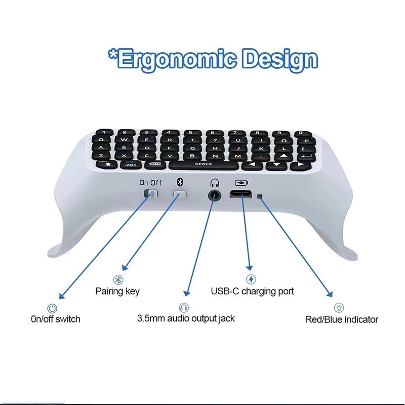 Teclado inalámbrico Bluetooth para controlador PS5 Playstation 5, accesorios de mando, kit de juego para jugadores
