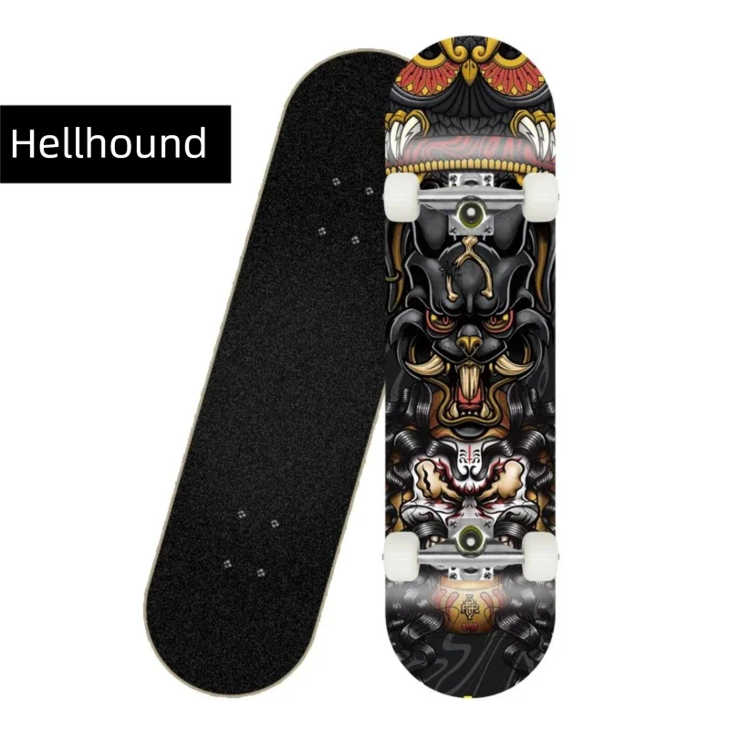 Patineta Deportiva de Madera de Arce de 80 cm, 4 Ruedas, Diseño de Doble Kick, Patineta Profesional para Trucos y Calle, para Jóvenes y Adultos
