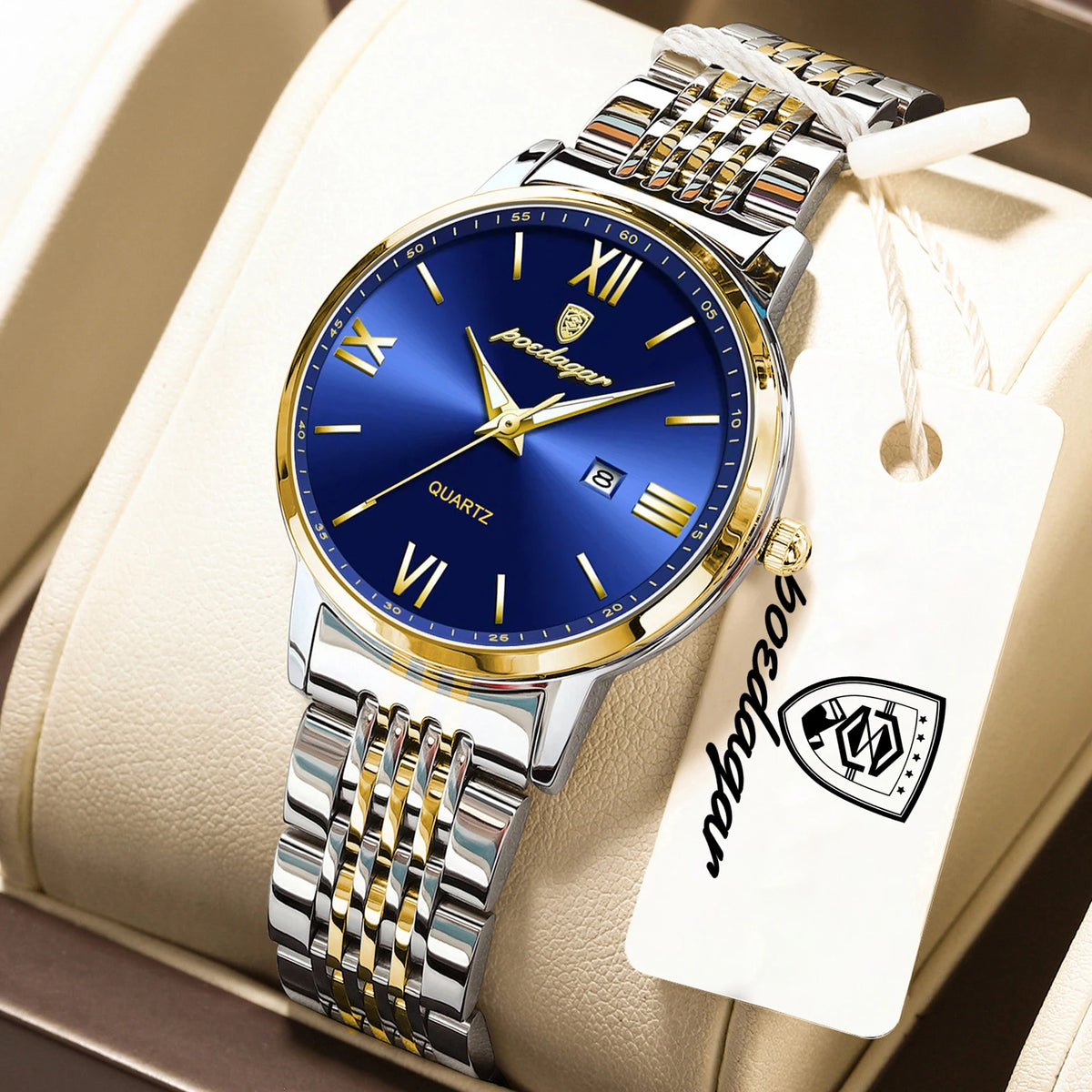 Reloj de mujer de moda POEDAGAR, resistente al agua, luminoso, con fecha, reloj para dama de alta calidad, exquisito reloj de cuarzo para mujer de acero inoxidable