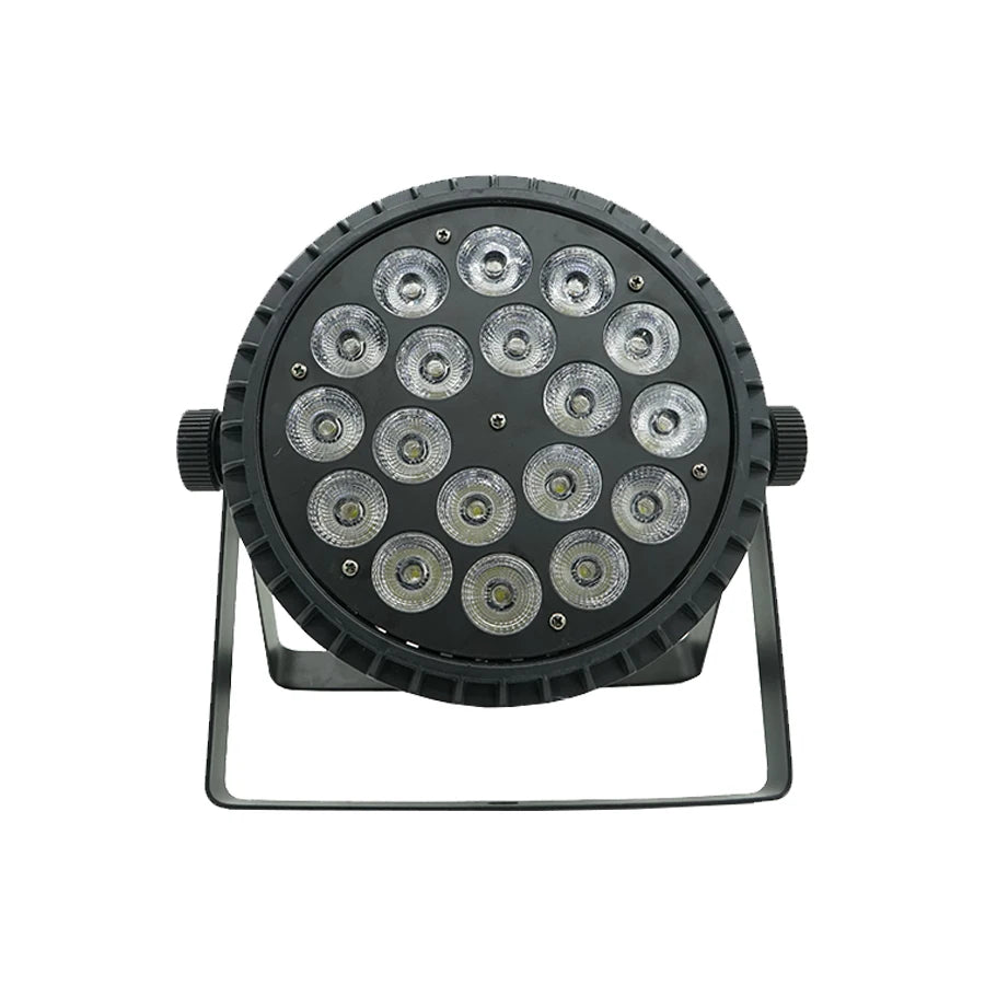 Luces de escenario LED 18x18W, foco LED PAR RGB+verde lima+ámbar+UV 6 en 1, iluminación de alta potencia tipo Par Can, luces DJ, estroboscópico, wash, DMX512