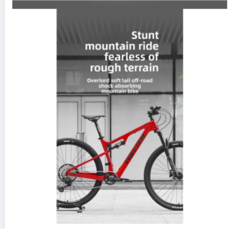 Bicicleta de montaña de fibra de carbono TWITTER OVERLORD, transmisión M6100 de 12 velocidades, frenos de disco hidráulicos MT200, ruedas de 29/27.5*2.1, bicicleta de montaña MTB Vtt