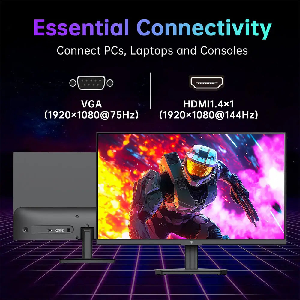 Monitor para Juegos KTC H24B9S-2 de 23.8 Pulgadas Full HD, Pantalla IPS, Frecuencia de Actualización Fluida de 144Hz, 113% SRGB, 178 °   Ángulo de visión, Tecnología de cuidado ocular, Puertos HDMI y VGA, Compatible con